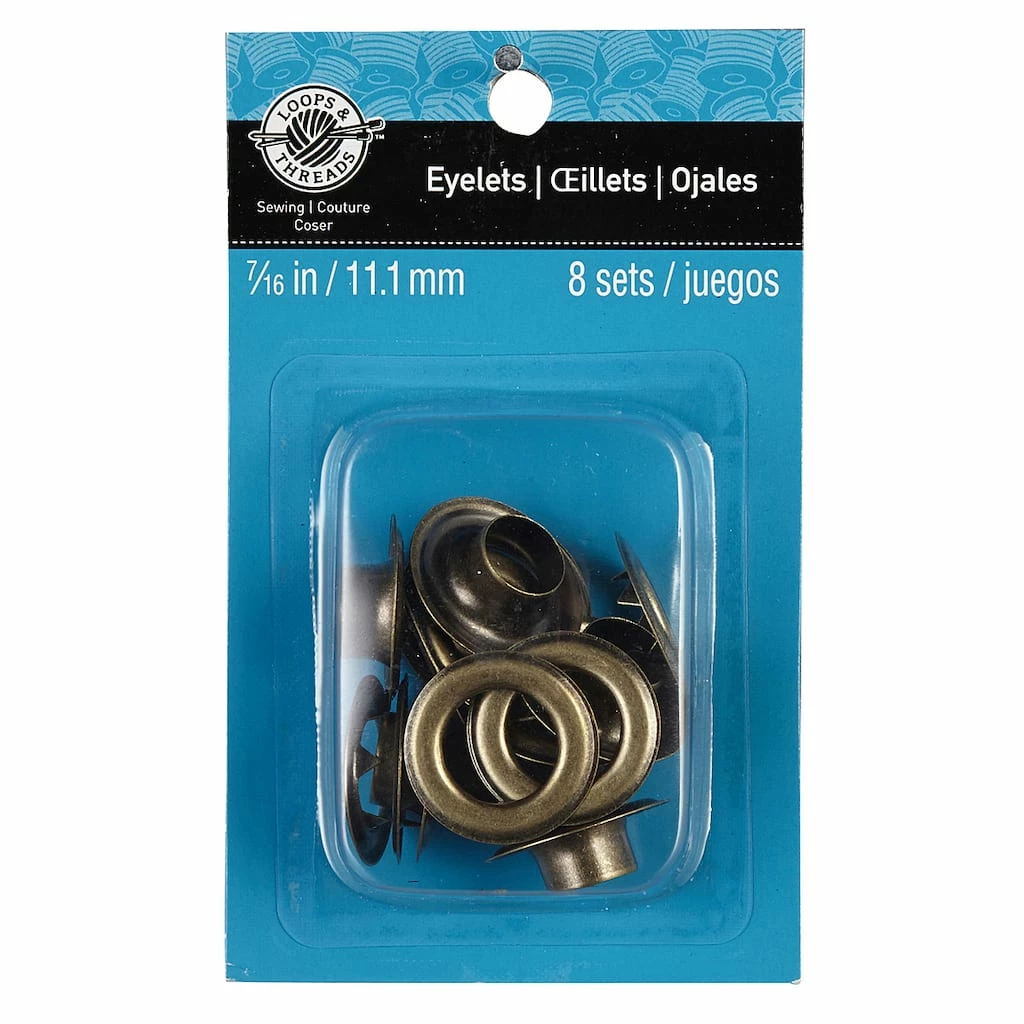 Cheap 😠12 Packs: 8 ct. (96 total) 7/16" Antique Brass Eyelets by Loops & Threads™ 😀 3 Cheap 😠12 Packs: 8 ct. (96 total) 7/16" Antique Brass Eyelets by Loops & Threads™ 😀 - Image 3