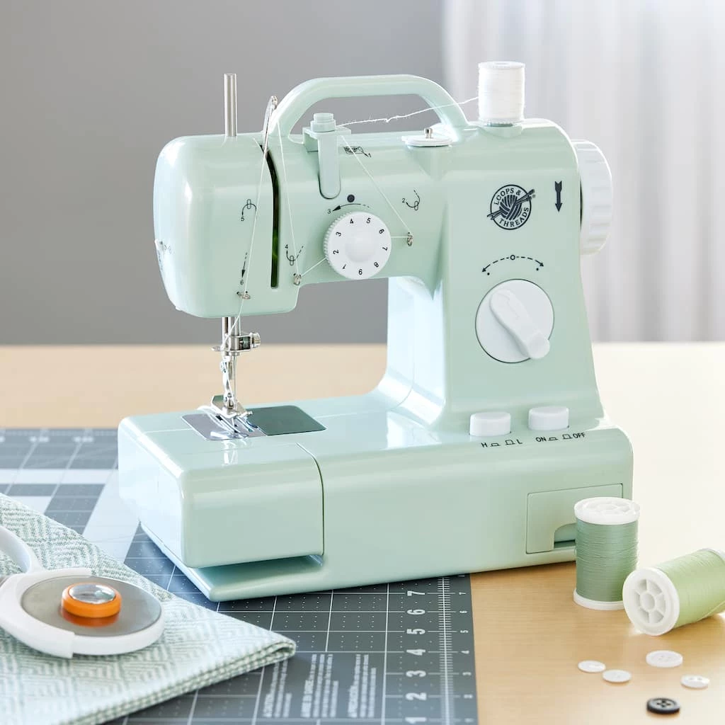 Best deal 🤩 Mint Green Desktop Sewing Machine by Loops & Threads™ 🔥 2 Best deal 🤩 Mint Green Desktop Sewing Machine by Loops & Threads™ 🔥 - Image 2