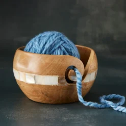 Cheap â­ Mango Wood Yarn Bowl with ðŸ‘© Mother of Pearl by Loops & Threads™ âœ”ï¸ -Loops & Threads Store 10556069 20