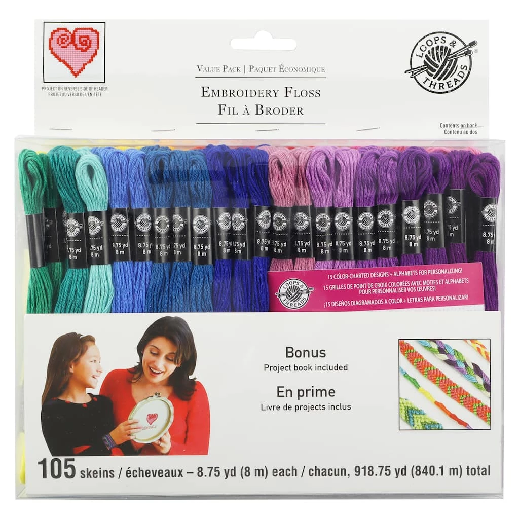 Cheapest 👠Embroidery Floss Value Pack by Loops & Threads®, 105ct. 🌟 1 Cheapest 👠Embroidery Floss Value Pack by Loops & Threads®, 105ct. 🌟