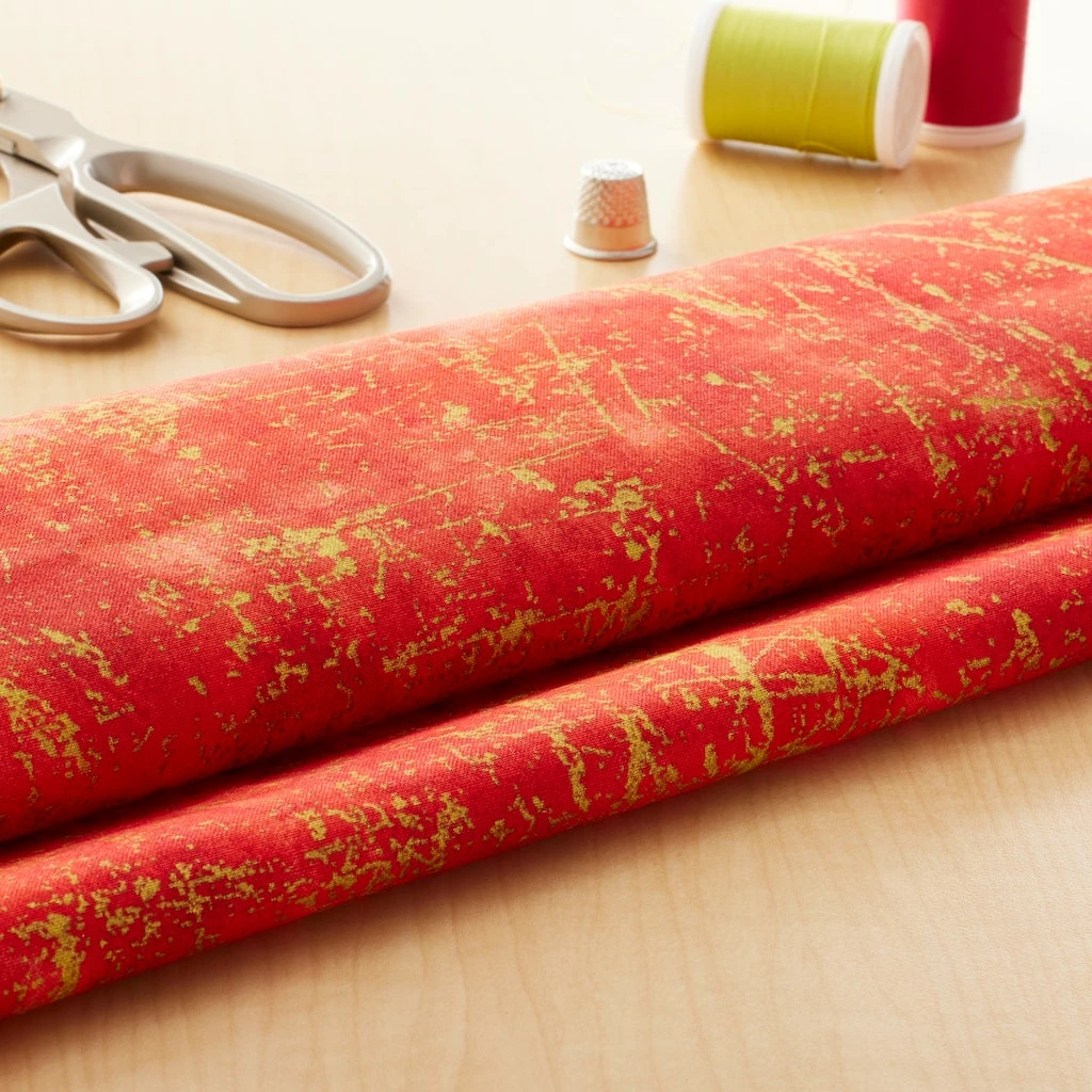 Discount â Red & Yellow Cotton Fabric by Loops & Threads™ ⌛ 3 Discount â Red & Yellow Cotton Fabric by Loops & Threads™ ⌛ - Image 3