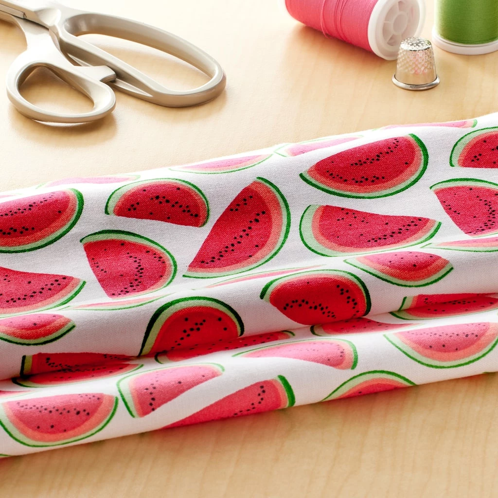 Outlet 🔥 Watermelon Cotton Fabric by Loops & Threads™ 🎠2 Outlet 🔥 Watermelon Cotton Fabric by Loops & Threads™ 🎠- Image 2