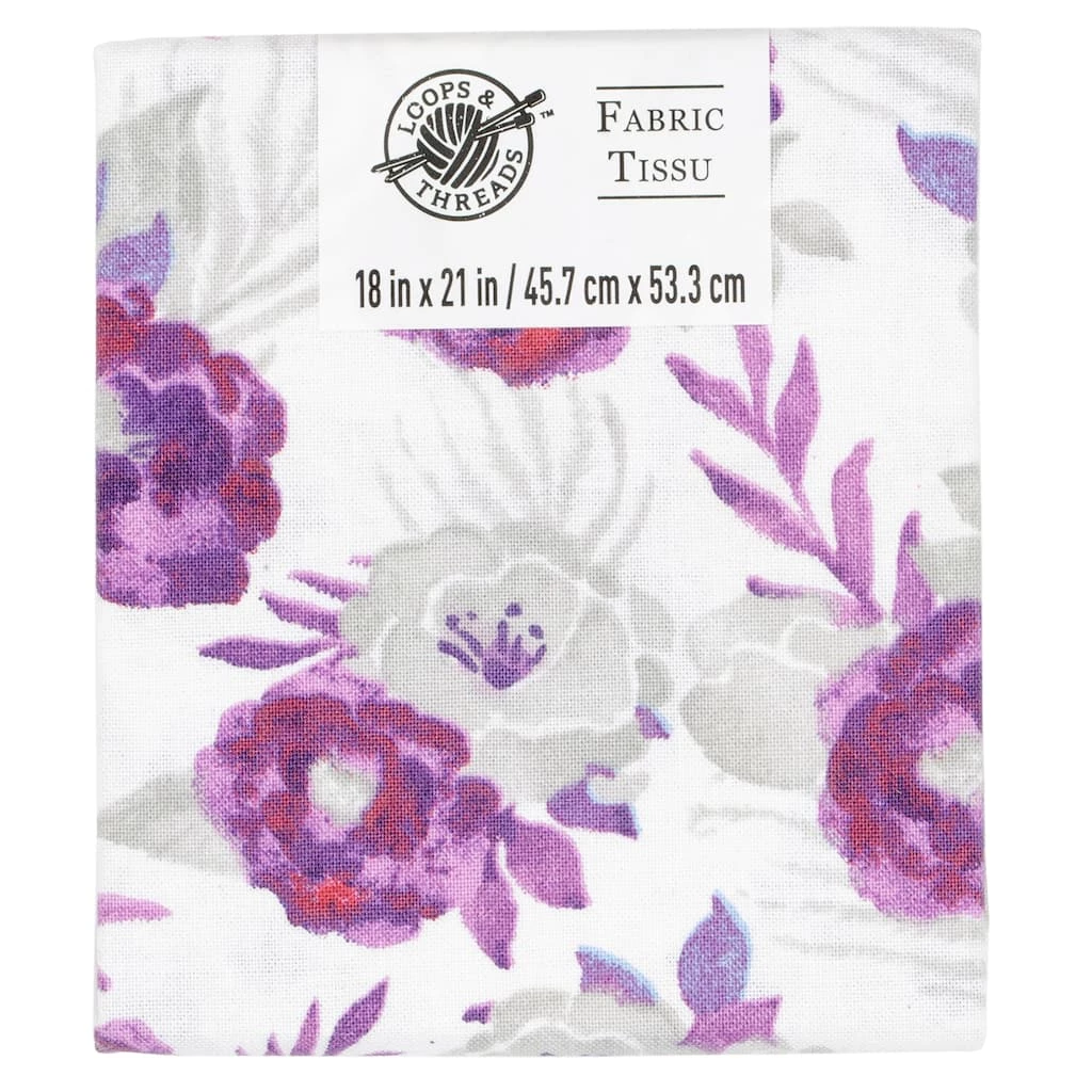 Discount â¤ï¸ Purple & Gray Floral Cotton Fabric by Loops & Threads™ 🔔 1 Discount â¤ï¸ Purple & Gray Floral Cotton Fabric by Loops & Threads™ 🔔