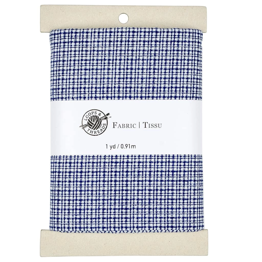 Wholesale 🎠Navy & White Plaid Cotton Fabric Bundle by Loops & Threads™ 🤩 1 Wholesale 🎠Navy & White Plaid Cotton Fabric Bundle by Loops & Threads™ 🤩