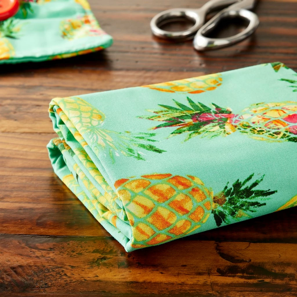 Promo 🤩 Turquoise Pineapple Cotton Fabric Bundle by Loops & Threads™ 🤩 2 Promo 🤩 Turquoise Pineapple Cotton Fabric Bundle by Loops & Threads™ 🤩 - Image 2