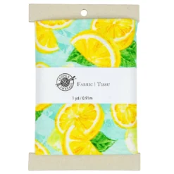 Budget ðŸ’¯ Blue & Yellow Lemon Cotton Fabric Bundle by Loops & Threads™ âœ”ï¸