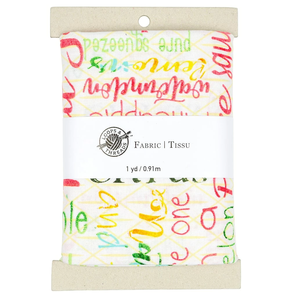 Deals 😉 Colorful Words Cotton Fabric Bundle by Loops & Threads™ 😀 1 Deals 😉 Colorful Words Cotton Fabric Bundle by Loops & Threads™ 😀