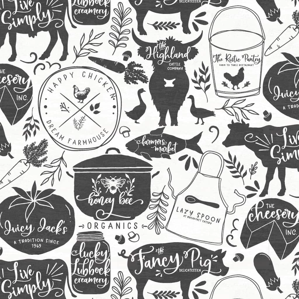 Hot Sale 🎠Black & White Farmhouse Cotton Fabric Bundle by Loops & Threads™ ⌛ 4 Hot Sale 🎠Black & White Farmhouse Cotton Fabric Bundle by Loops & Threads™ ⌛ - Image 4