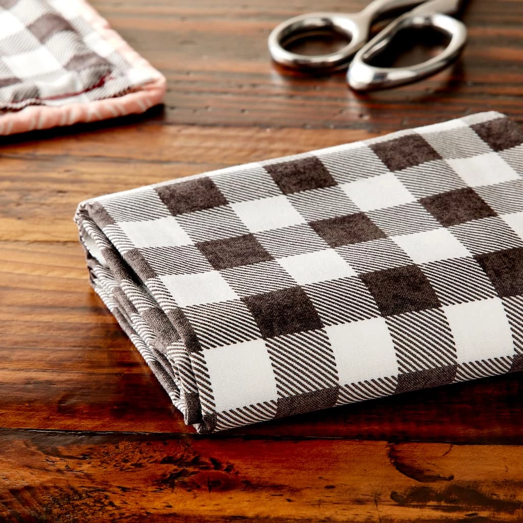 Best Sale 🔥 Black & White Buffalo Check Cotton Fabric by Loops & Threads™ â 2 Best Sale 🔥 Black & White Buffalo Check Cotton Fabric by Loops & Threads™ â - Image 2