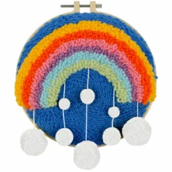 Deals ðŸ§¨ Rainbow & Pom-Pom Punch Needle Kit by Loops & Threads® âœ¨