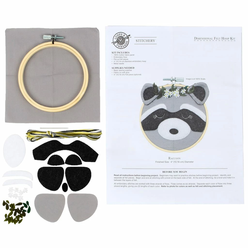 Best reviews of 💯 Raccoon Felt Hoop Kit by Loops & Threads™ â 3 Best reviews of 💯 Raccoon Felt Hoop Kit by Loops & Threads™ â - Image 3