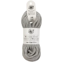 Hot Sale 🤩 Charcoal Macramé Cotton Cord by Loops & Threads®, 75ft. ✨