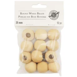 Brand new âœ¨ 12 Packs: 12 ct. (144 total) Natural Wood Round Beads, 25mm by Loops & Threads® ðŸ‘