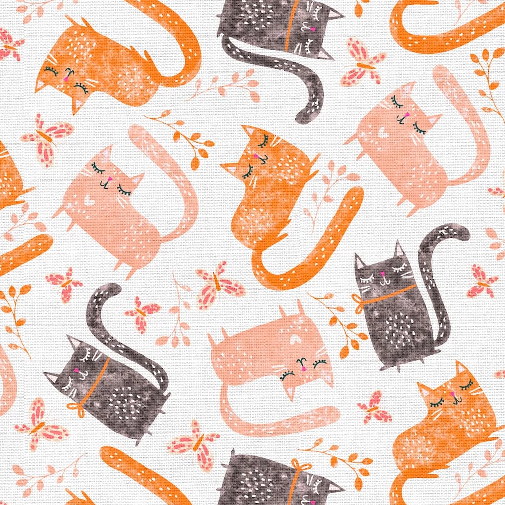 Best Sale 🥰 Coral Cats Cotton Fabric Bundle by Loops & Threads™ 🧨 4 Best Sale 🥰 Coral Cats Cotton Fabric Bundle by Loops & Threads™ 🧨 - Image 4