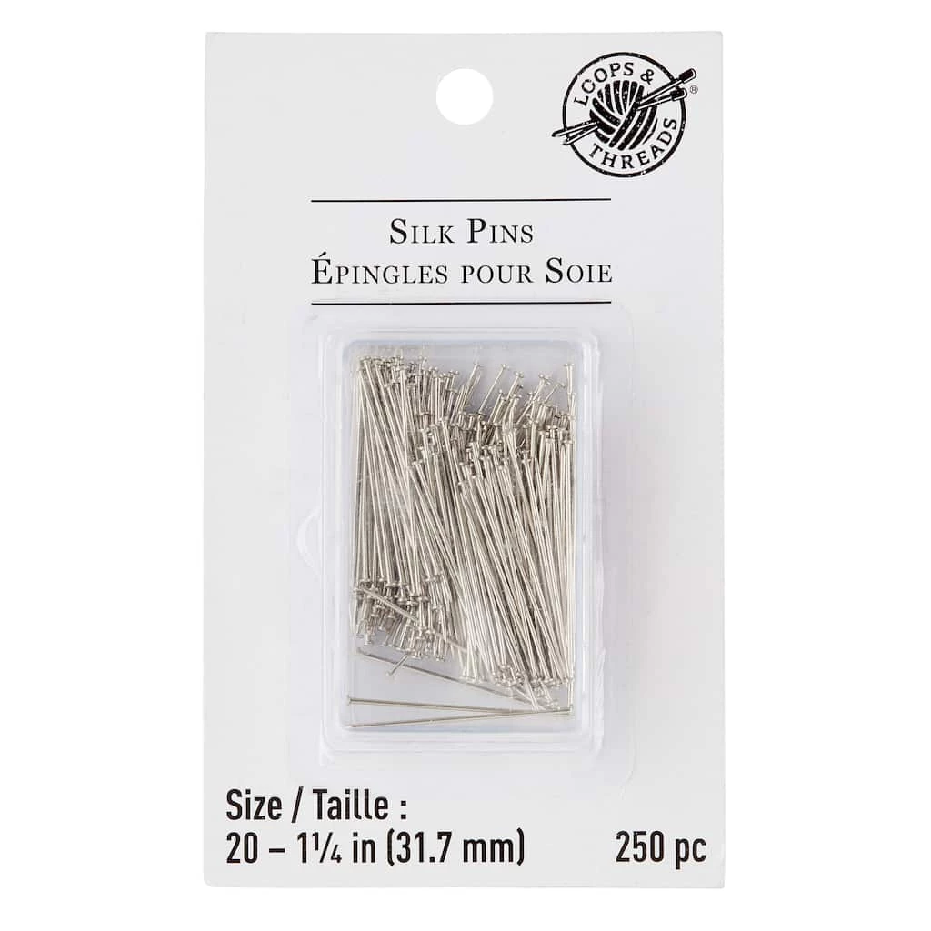 Outlet 🤩 12 Packs: 250 ct. (3,000 total) 1.25" Very Fine Silk Pins by Loops & Threads™ 🔥 1 Outlet 🤩 12 Packs: 250 ct. (3,000 total) 1.25" Very Fine Silk Pins by Loops & Threads™ 🔥